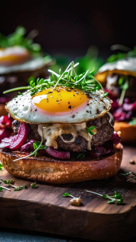 Beef burger with egg. Illustration 24529935 Stock Photo at Vecteezy