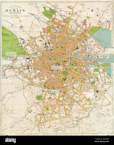 Large scale plan of Dublin. Bacon's plan of Dublin and suburbs. Cartographic. Maps. 1900 - 1999 ...