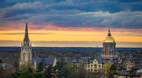 Download University Of Notre Dame Buildings Under Sunset Sky Wallpaper ...