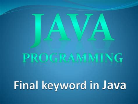 Program Using Final Keyword in Java 的图像结果