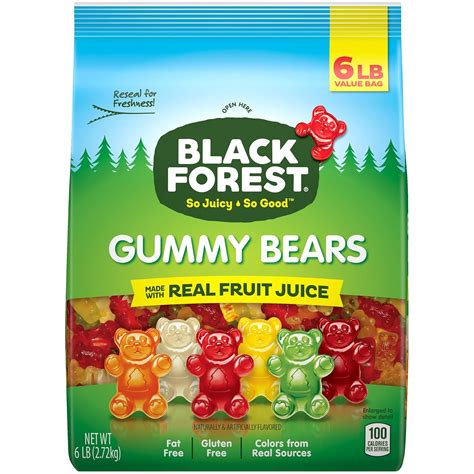 Amazon.com : Black Forest Gummy Bears Candy, 6 Pound Bulk Bag ...