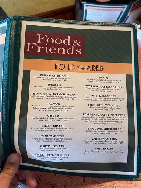 Menu at Food & Friends steakhouse, Lewisburg, 878 Washington St