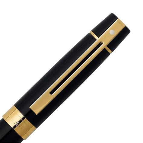 SHEAFFER GIFT 300 GLOSSY BLACK WITH GOLD TONE TRIM FOUNTAIN PEN – MEDI
