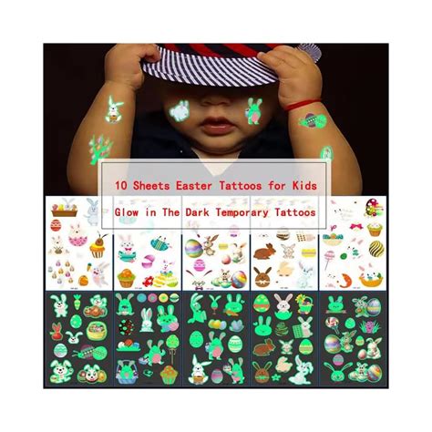 Easter Temporary Tattoos for Kids - 10 Sheets Glow | Ubuy India