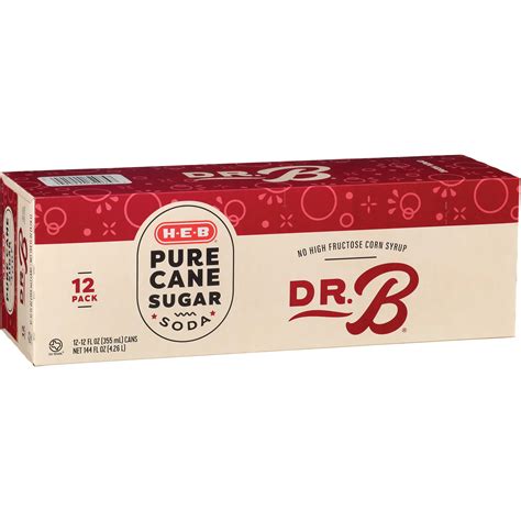 H-E-B Dr. B Soda Cans - Pure Cane Sugar | Fig App