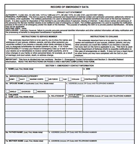 Dd Form 93 - Printable Form 2025