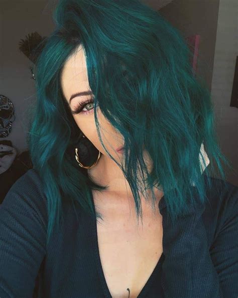 Pin by Shayla Hetrick on Hair | Dark green hair, Green hair, Hair styles