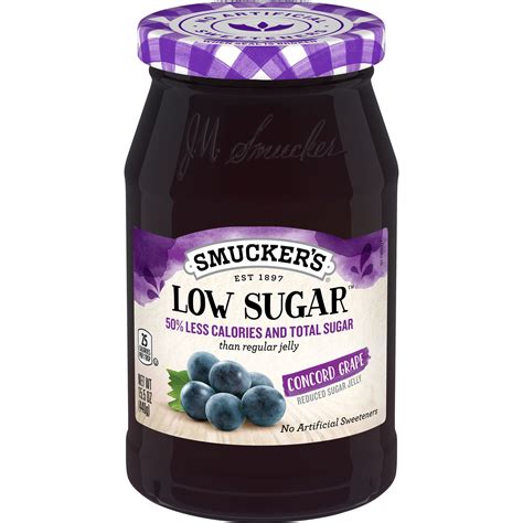 Smucker's Low Sugar Reduced Sugar Concord Grape Jelly, 15.5 Ounces ...