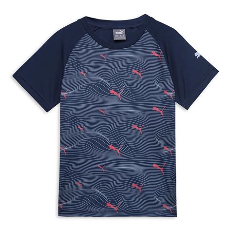 Buy Puma Boy's Printed Regular Fit T-Shirt (679214_Club Navy at Amazon.in