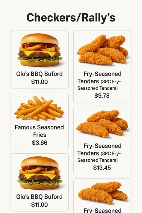 Checkers/Rally's Menu Prices - PriceListo