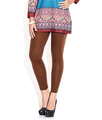 Buy Mrudul Cotton Women Ankle Length Leggings Nw-9 Large Size Brown at ...
