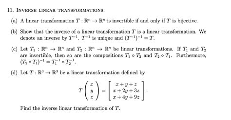 Image result for Inverse Linear Transformation