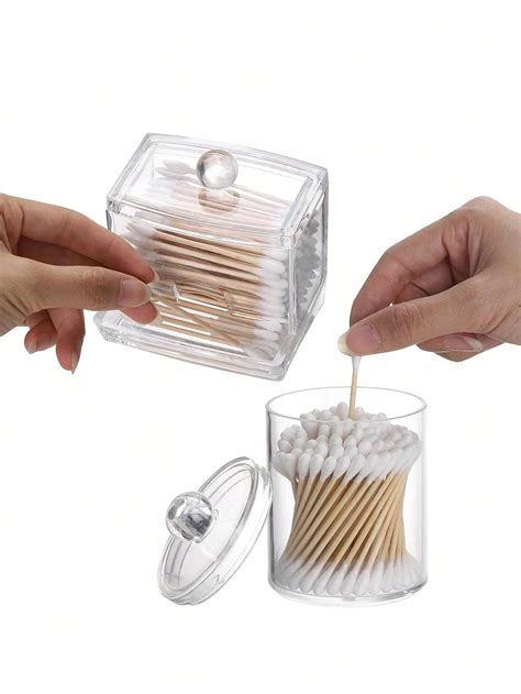 3M Qtips Bathroom Containers With Lids, 3 Different Lids, 10/7 Ounce ...