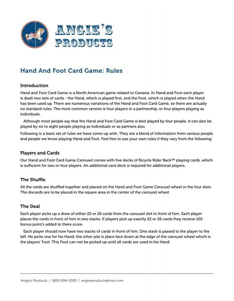 Hand And Foot Card Game: Rules