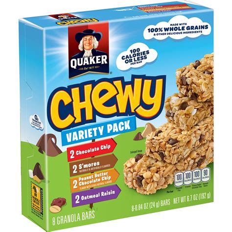 Quaker Oats Chewy Granola Bars, Variety Pack, Chocolate Chip, S'Mores ...