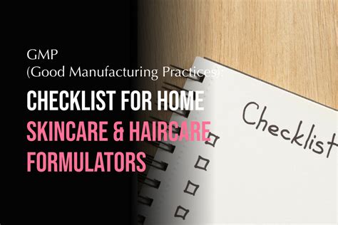 Comprehensive GMP (Good Manufacturing Practices) Checklist for Home Sk ...