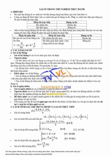 Có những sai số phép đo nào? - Bài tập trắc nghiệm về sai số trong phép đo