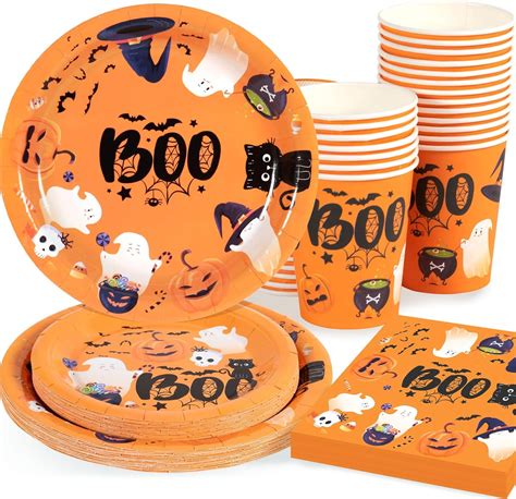 Amazon.com: Halloween Party Supplies Halloween Paper Plates Napkins and ...