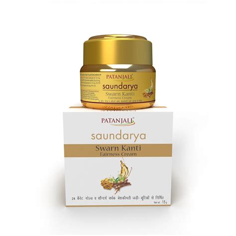 Patanjali Saundarya Swarn Kanti Ayurvedic Herbal Fairness Cream 15g ...