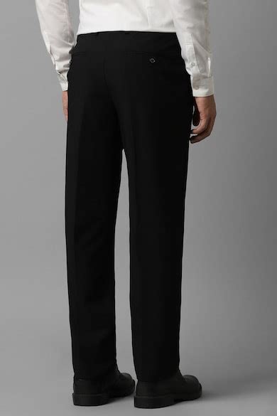 Buy Men Black Slim Fit Solid Flat Front Formal Trousers Online - 943260 ...