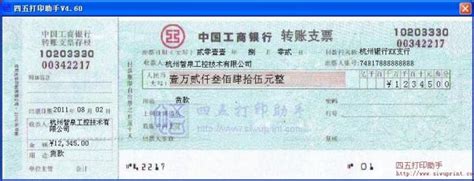 中国银行支票打印模版-[支票-中国银行转账支票1601]