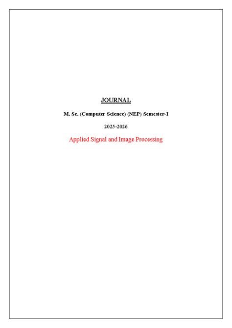 ASIP JR CS - Practical Exercises in Signal & Image Processing - Studocu