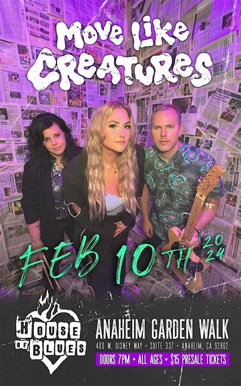 (ALL AGES) Move Like Creatures @ House of Blues Anahiem, House of Blues ...