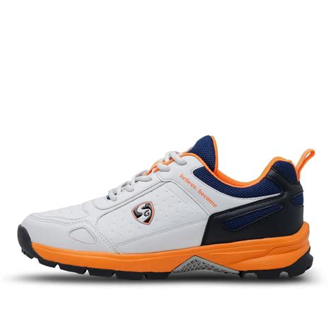 SG Club 6.0 Cricket Shoe (Color: White/Navy/Orange, Size: UK10/US11 ...
