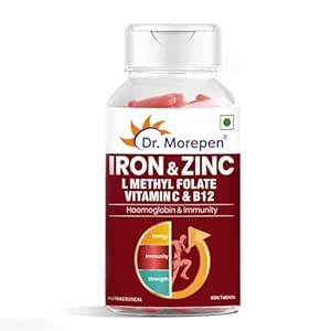 DR. MOREPEN Iron & Zinc Tablets | Enriched with Iron, Zinc, Vitamin C ...