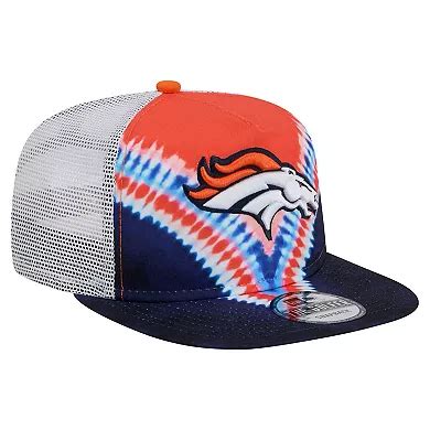 Men's New Era Orange/Navy Denver Broncos Throwback Dye Golfer Snapback Hat