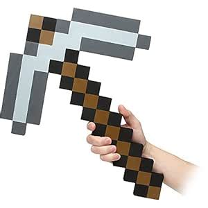 Buy Think Geek Minecraft Pick Axe Foam Weapon Action Figure Accessory ...