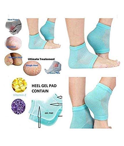 Healthgenie Silicone Gel Heel pad Socks for Pain Relief, Dry, Hard or ...