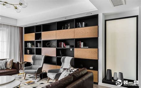 美式简约小户型客厅电视柜书架/书柜效果图-上海装潢网