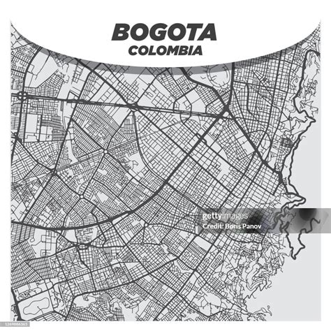 Flat White And Beige City Street Map Of Bogota Colombia On Modern Creative Background High-Res ... - street map of bogota colombia
