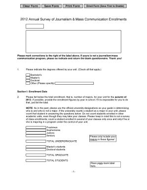 Fillable Online grady uga Enrollment Survey Form (PDF) - Grady College ...
