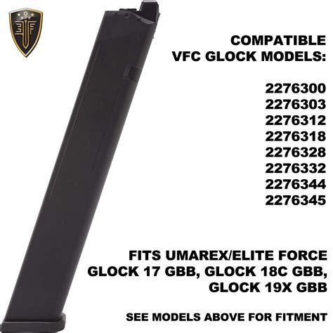 Umarex Glock 18C GBB Extended Magazine for Airsoft Glock 17/18C/19/19X ...