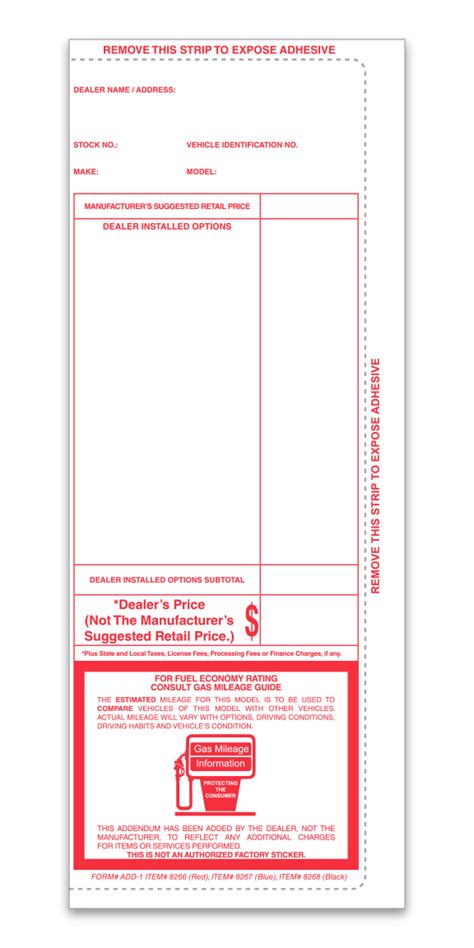 Image result for Window Sticker Addendum Template