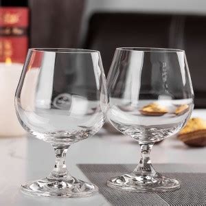 FAREFAXX (Pack of 2) Brandy wine Glasses, Handcrafted Crystal Glass for ...