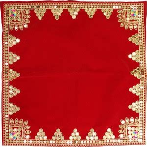Om ssvmb9 Velvet Prayer Mat Puja Aasan Pooja/Puja Aasan (20 x 20 In ...