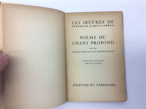 French Les Oeuvres De Federico Garcia Lorca, Poeme | Ubuy India