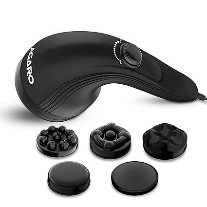 AGARO Atom Plus Electric Handheld Full Body Massager, 4 Massage Heads ...