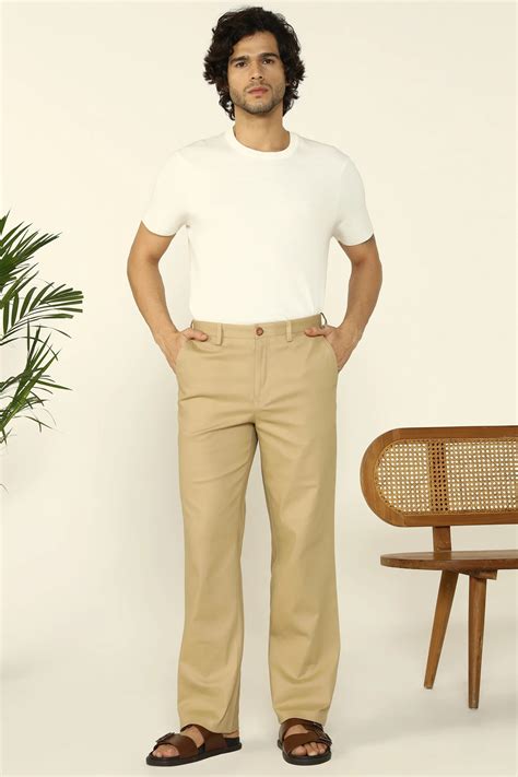 REGULAR FIT COTTON TROUSERS BEIGE – CRAIG