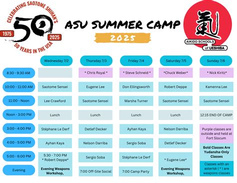 Schedule - 2025 ASU Summer Intensive