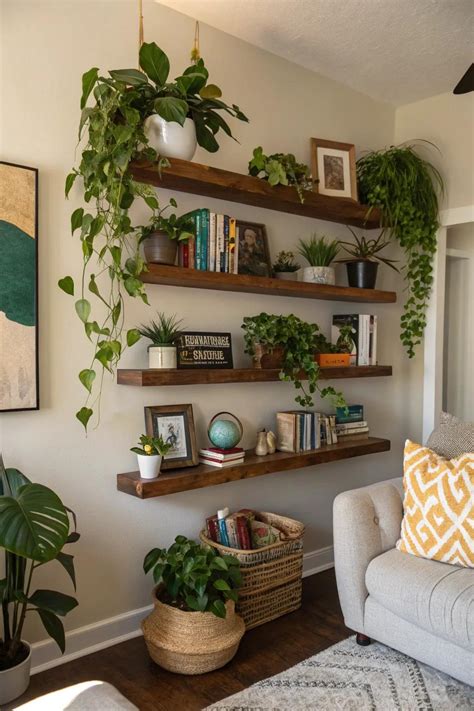 12+ Creative Staggered Floating Shelves Ideas - Sky Forbes
