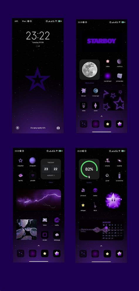 Dark Purple Y2K Phone Layout for Android