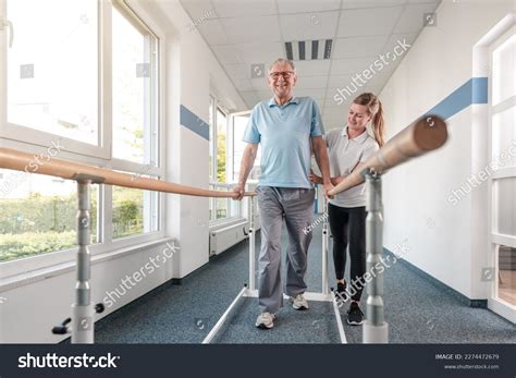 Senior Patient Physical Therapist Rehabilitation Walking Stock Photo ...