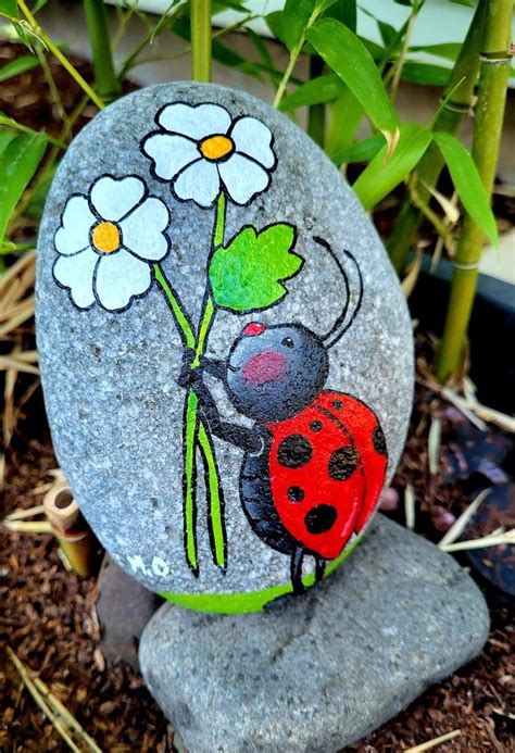 Ladybug Painted Rock