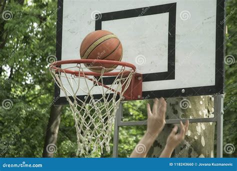 A Close-up of a Basketball Field Goal Stock Photo - Image of play ...