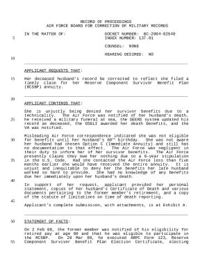 IN THE MATTER OF:DOCKET NUMBER:BC-2004-02540 - boards law af Doc ...