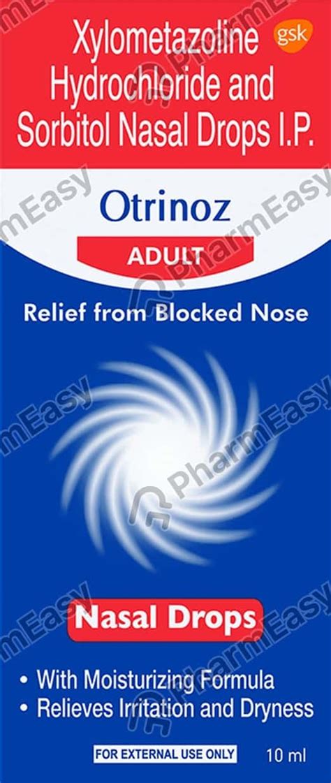 Otrinoz 0.1 % Nasal Drop (10): Uses, Side Effects, Price & Dosage ...